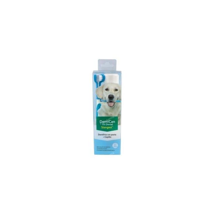 Stangest Kit Dental para Mascotas - Cepillo y Pasta 100 ml, Elimina Mal Aliento y Placa Bacteriana