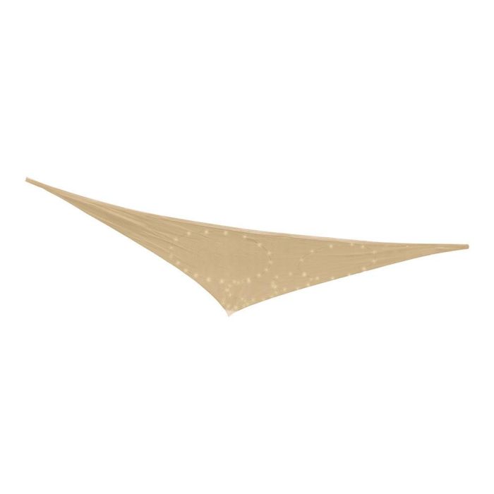 Vela de sombra Beige 3 x 3 x 3 m Luz LED Exterior Solar Toldo 0 Vela de sombra Beige 3 x 3 x 3 m Luz LED Exterior Solar Toldo 0