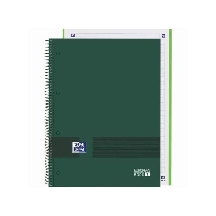 Oxford Cuaderno &You Europeanbook 1 Write&Erase A4+ 80H 5x5mm Microperforado Tapa Extradura Verde Militar (5 Unidades) (5 Unidades)