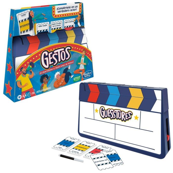 Hasbro Games F6421 Gestos Juego de Mesa de Mímicas para Niños y Adultos +8 Años Recomendado 1 Hasbro Games F6421 Gestos Juego de Mesa de Mímicas para Niños y Adultos +8 Años Recomendado 1