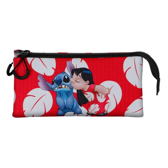 Estuche Portatodo Triple Kiss Disney Lilo y Stitch Rojo 1