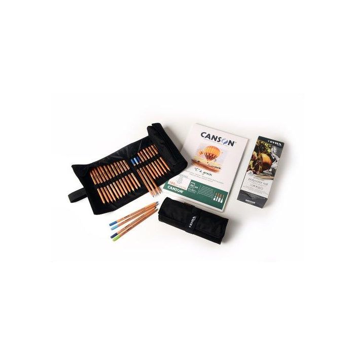 Lyra Rembrandt Polycolor Lápices de Colores Surtidos, 24 Colores, Estuche Enrollable de Tela