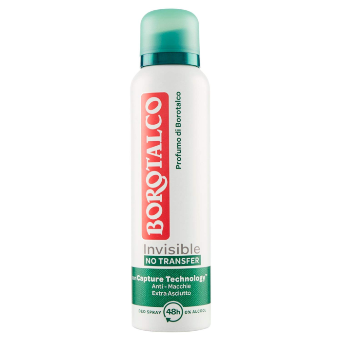 Borotalco Deodorant-Invisible Talc With Borotalco Scent, Spray 150 mL Borotalco Deodorant-Invisible Talc With Borotalco Scent, Spray 150 mL