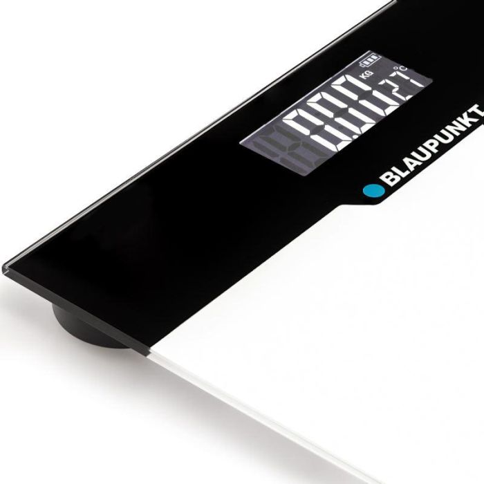 BLAUPUNKT Báscula de Baño Digital con Indicador de Temperatura y Superficie de Cristal Extraplano