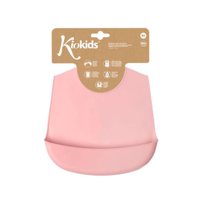 KioKids Babero Silicona Blandito Rosa Impermeable con Bolsillo Recogemigas, Plegable y Ajustable (7 Posiciones, +4 Meses) 4 KioKids Babero Silicona Blandito Rosa Impermeable con Bolsillo Recogemigas, Plegable y Ajustable (7 Posiciones, +4 Meses) 4