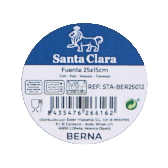 Santa Clara - Fuente rectangular Berna Elite brillo 25x15 cm (18 Unidades) 4 Santa Clara - Fuente rectangular Berna Elite brillo 25x15 cm (18 Unidades) 4