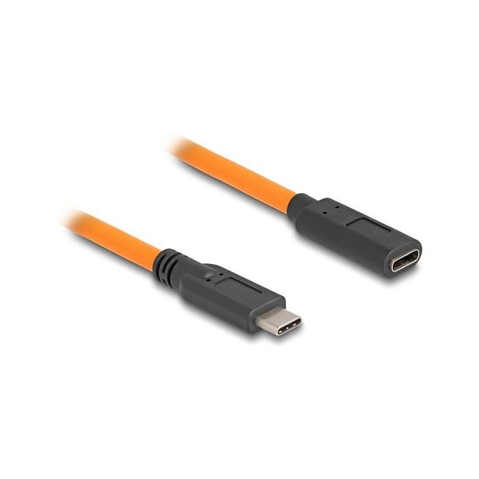 DeLOCK Cable USB-C 5 Gbps USB Type-C a USB Type-C Macho, 1 m Naranja, para Transferencia de Datos y Carga 1