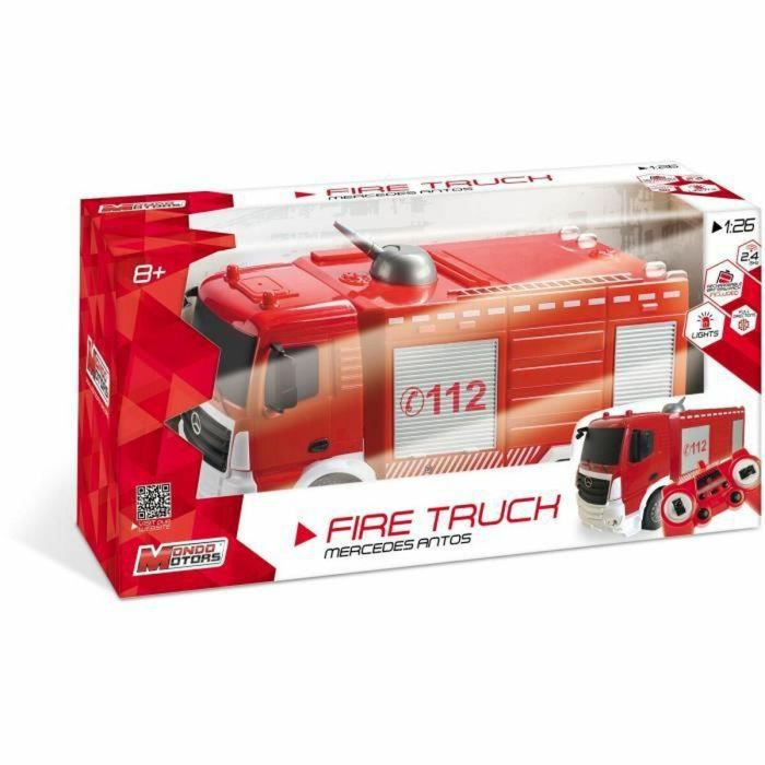 Mondo Motors Camión de Bomberos con Control Remoto RC, Manguera de Agua Funcional, Faros y Luces, Escala 1:26, Niños +3 Años 3