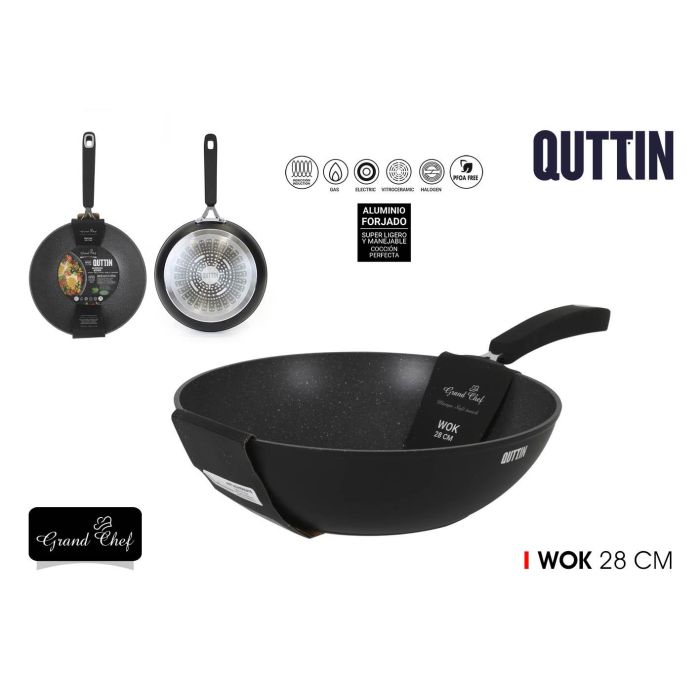 Sartén Wok 28 cm Grandchef Quttin (6 Unidades) Sartén Wok 28 cm Grandchef Quttin (6 Unidades)