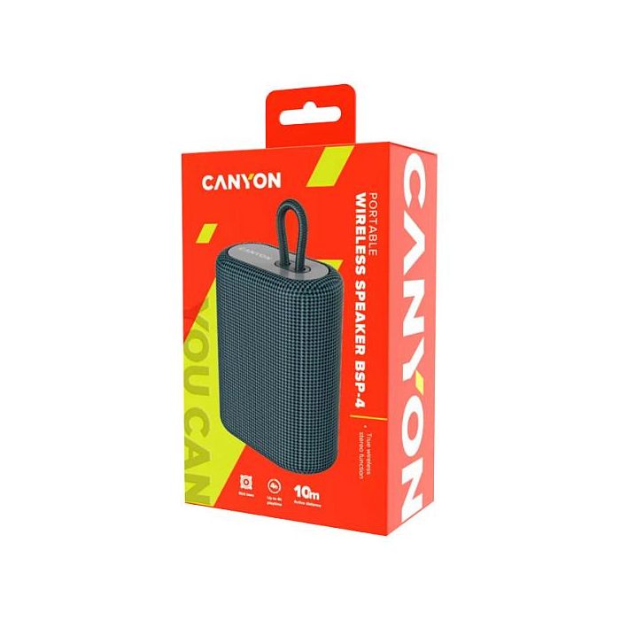 Canyon BSP-4 Altavoz Bluetooth Portátil, Lector TF, USB-C, 5W, Radio FM, Batería 1200 mAh, Color Gris Grafito 3