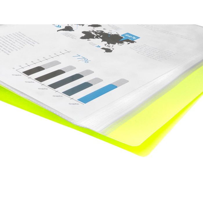 Carpeta Liderpapel Escaparate 60 Fundas Polipropileno Din A4 Amarillo Fluor Opaco 6