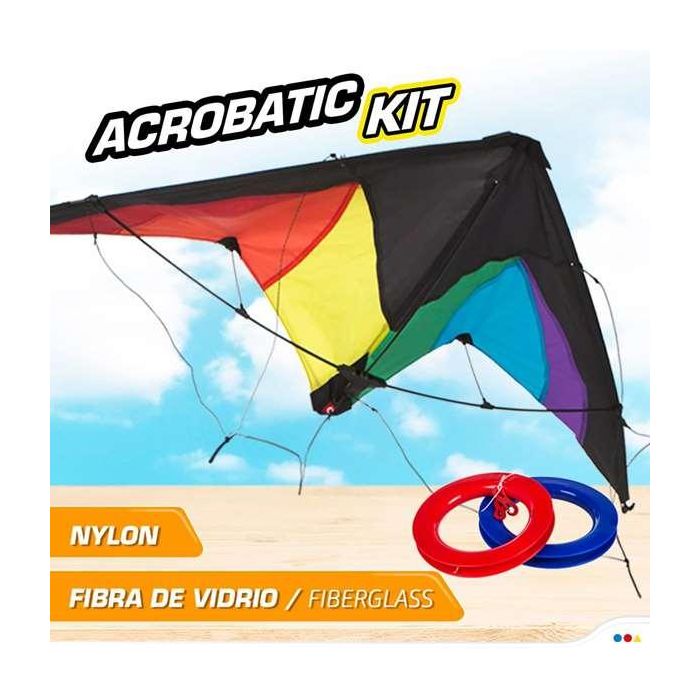 Cometa stunt kite pop-up magic arco iris 125x72 cm 4