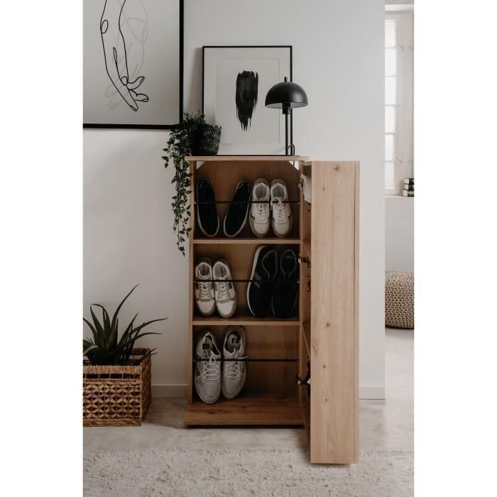 Zapatero Satos - Roble Artesano - 100 x 110 x 34 cm - Capacidad 12 pares 3 Zapatero Satos - Roble Artesano - 100 x 110 x 34 cm - Capacidad 12 pares 3