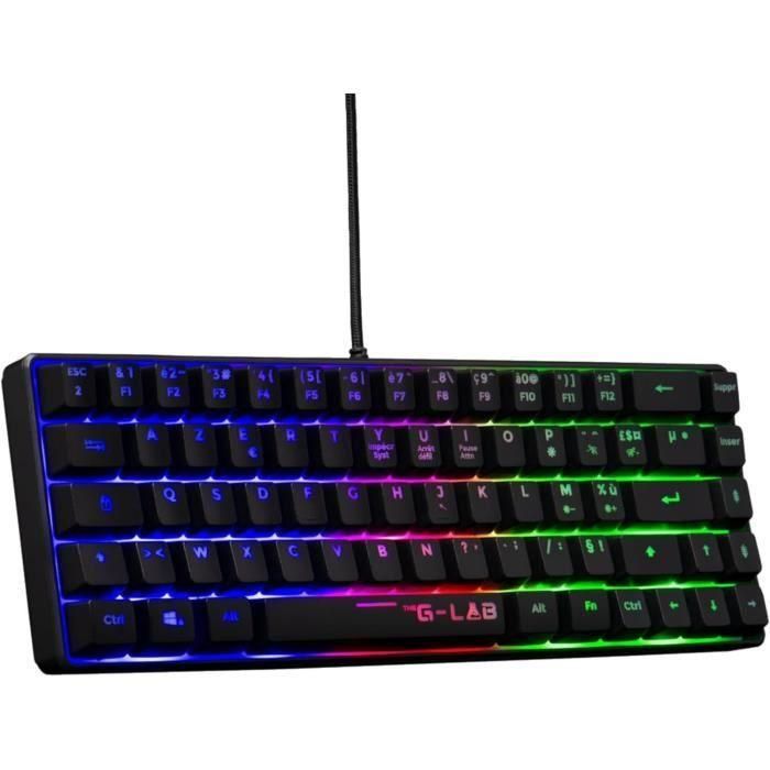 Teclado para juegos - THE G-LAB - KEYZ-HYDROGEN/FR - 60% Membrana negra Teclado para juegos - THE G-LAB - KEYZ-HYDROGEN/FR - 60% Membrana negra