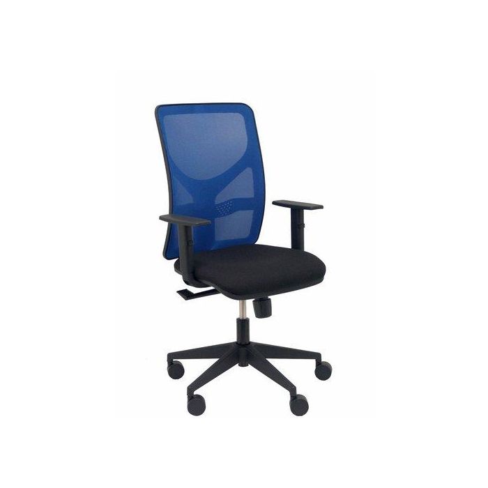 Silla Piqueras Y Crespo Motilla Brazos Regulables Mecanismo Sincro Con Regulador De Tension Respaldo De Malla Azul Y Asiento Tapizado Bali Negro