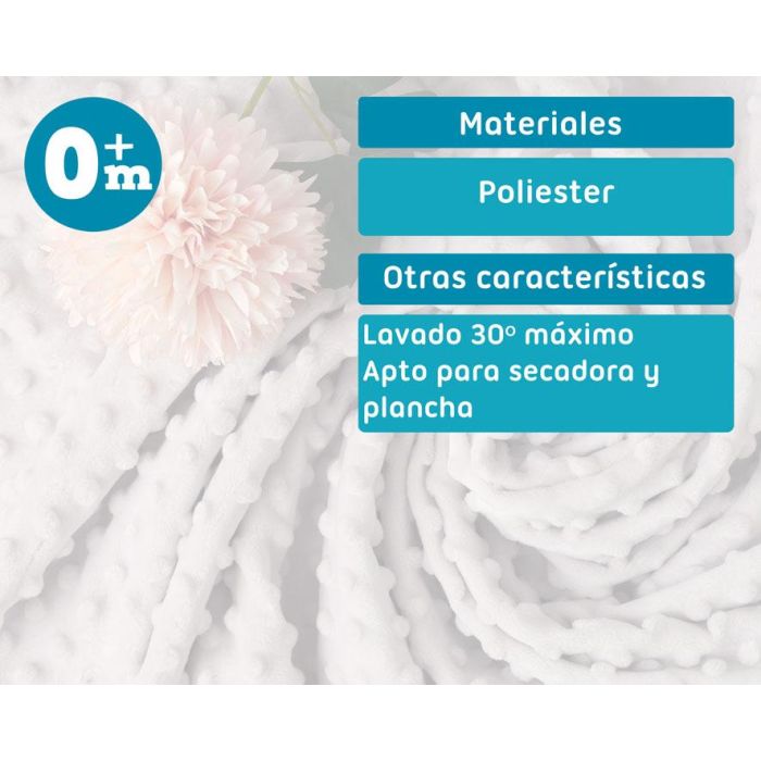 KioKids Manta Bebé Tundosada Tacto Suave Color Gris 80x110cm Polyester 5