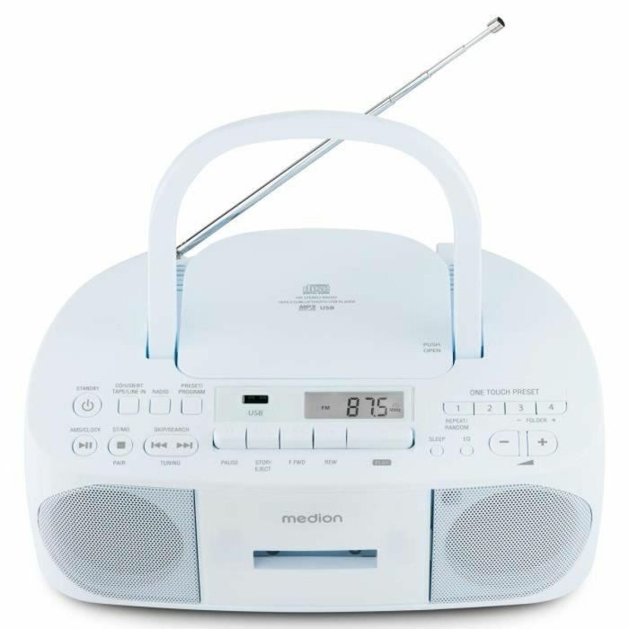 Medion AAAPE16805 Radio CD K7 FM con 2x3W RMS - Reproductor de Música Compacto y Portátil, Azul 11