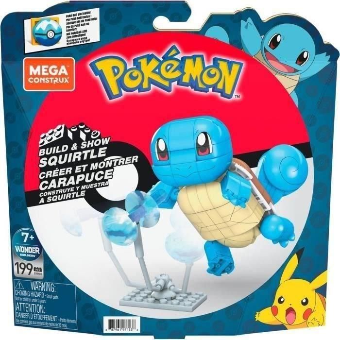 Mega Construx Squirtle Pokémon Figura Construible Bloques Tipo Agua con Efectos de Combate Articulada para Niños +7 Años 5