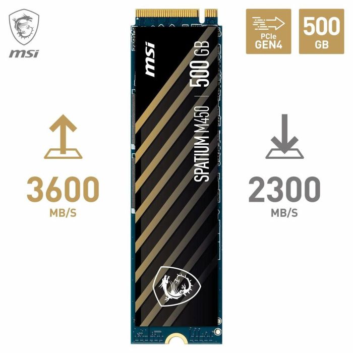 Disco Duro MSI SPATIUM M450 PCIe 4.0 NVMe M.2 500GB 500 GB SSD 15