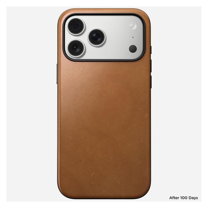 Nomad Modern Leather Case para Apple iPhone 17 Pro Max - Funda de cuero con MagSafe, protección anti-caídas, color Bronceado 3