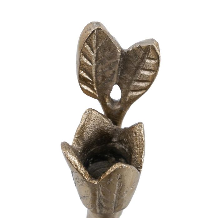 Portavelas Oro Aluminio Decoración 14 X 14 X 20 cm