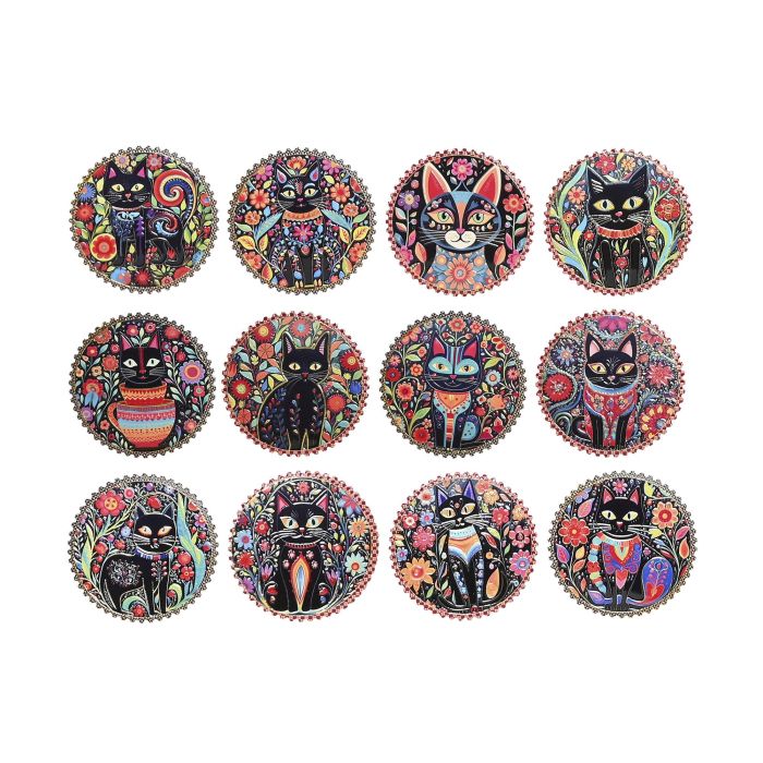 DKD Home Decor Posavasos Shabby de Dolomite y Corcho con Gatitos Multicolor y Negro 10.8x10.8x0.7 cm Pack 72 Unidades DKD Home Decor Posavasos Shabby de Dolomite y Corcho con Gatitos Multicolor y Negro 10.8x10.8x0.7 cm Pack 72 Unidades