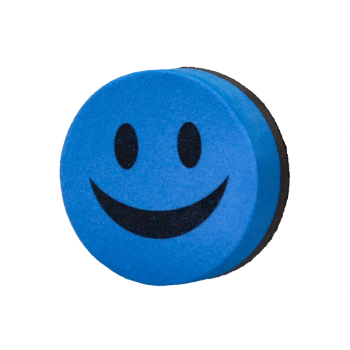 Liderpapel Borrador Magnético Pizarra Blanca Redondo 5 cm Diámetro Cara Sonriente Colores Surtidos 3