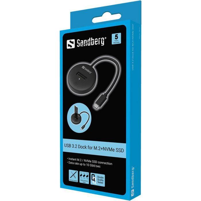 Sandberg USB 3.2 Dock for M.2+NVMe SSD 7 Sandberg USB 3.2 Dock for M.2+NVMe SSD 7