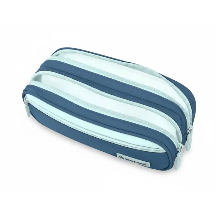 Liderpapel Estuche Portatodo Duo 3 Cremalleras con Bolsillo Frontal, Azul Oscuro, 220x90x70 mm 5