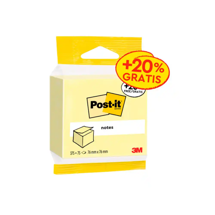Post-it Bloc de Notas Adhesivas Quita y Pon Cubo 76x76 mm Expositor Suelo 96 Unidades Surtidas 5426-P 2014-UCP 2014-LPP 3