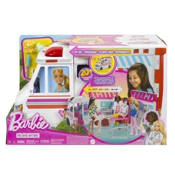 Barbie - Set de vehículo médico con ambulancia y clínica - Muñeca de moda - Barbie - HKT79 - BARBIE FASHION DOLL 1