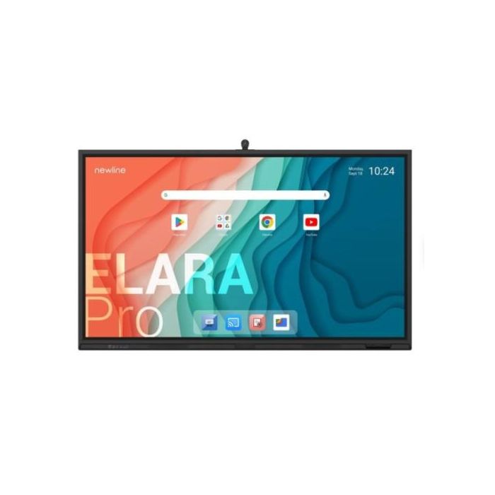 Newline Monitor Internativo Elara Pro (TT-8623QCA+) 86", Android 13, Google Edla, Camara 4K, 8 Mic, Multi Usuario, 2X20W+Sub15W, Wifi 6 + Bl, Nfc, Usb-C 100W, Usb-C Out, 16Gb y 320Gb, 40 Pt, Newline Apps, Ops Pc y Sdm Opc, 5 Años de Garantia On Site