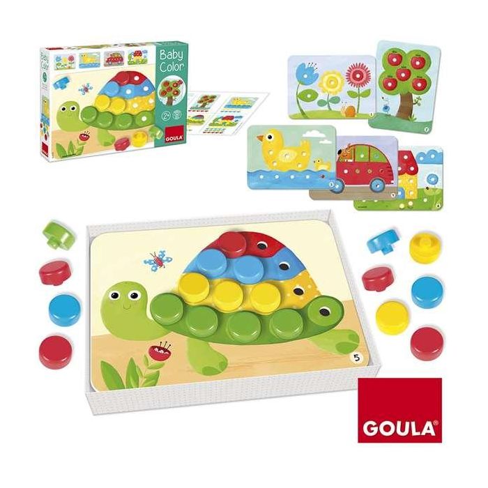 Juego educativo mosaico baby color de madera goula 26 piezas 30x22x5 cm 2