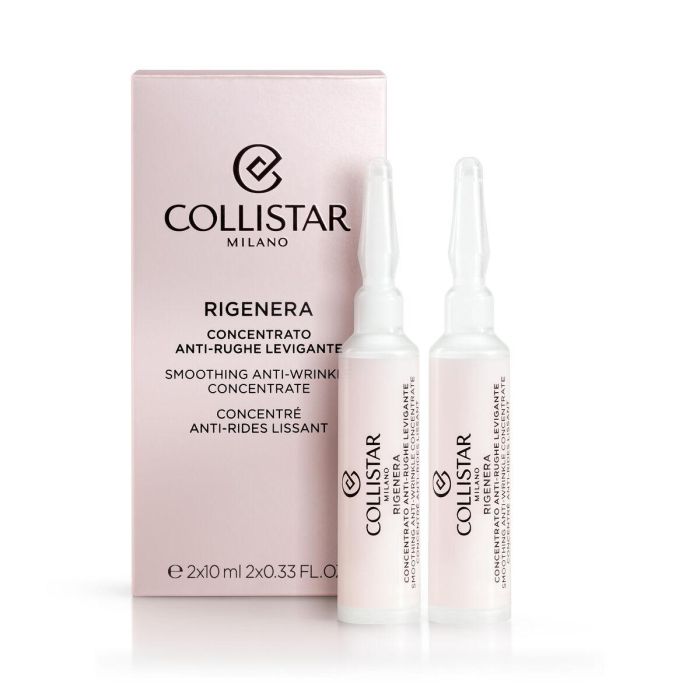 Collistar RIGENERA Ampolla Concentrado Aliador Antiarrugas 2 x 10 ml - Tratamiento Facial Hidratante Antiedad con Ácido Hialurónico y Péptidos Biomiméticos