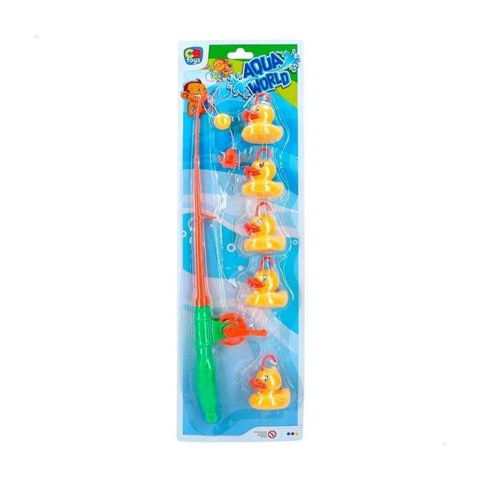 Juego de pesca aqua world con caña y 5 patitos en blister Juego de pesca aqua world con caña y 5 patitos en blister