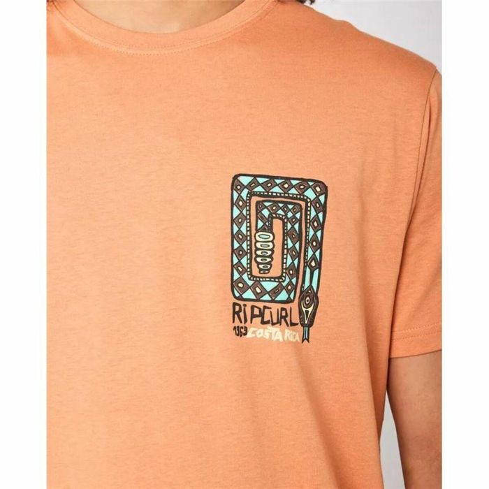 Camiseta de Manga Corta Hombre Rip Curl Desti Animals Naranja S 1