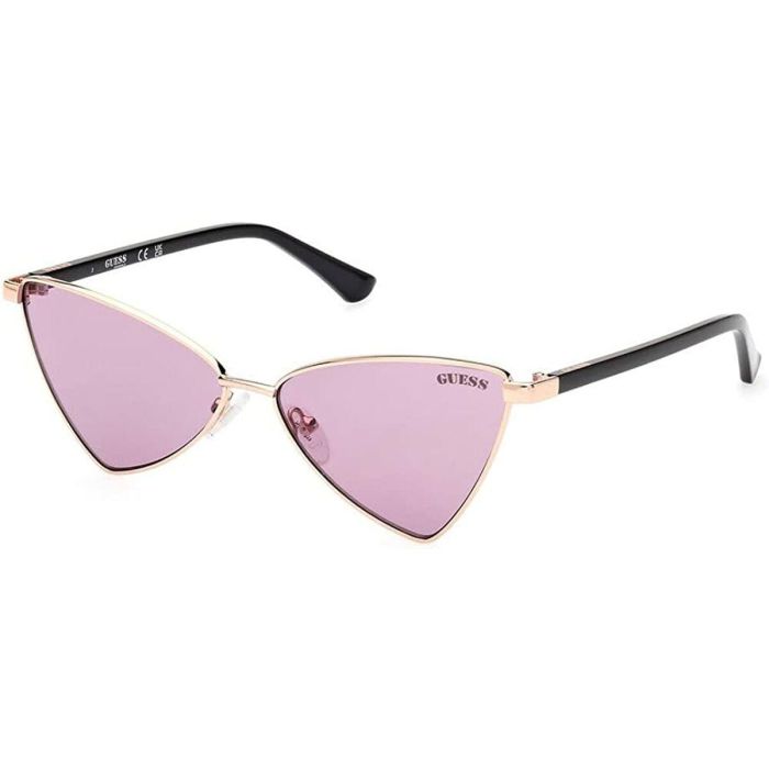 Guess Gafas GU8286 28Y Gafas de Sol para Mujer, Montura Oro Rosa Brillante, Lente Violeta 8