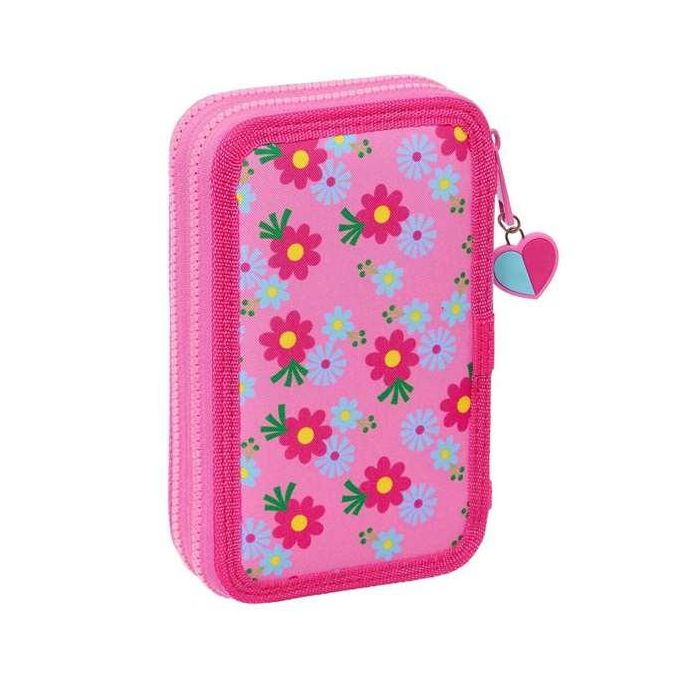 Plumier Doble Trolls Rosa 12.5 x 19.5 x 4 cm (28 piezas) 3