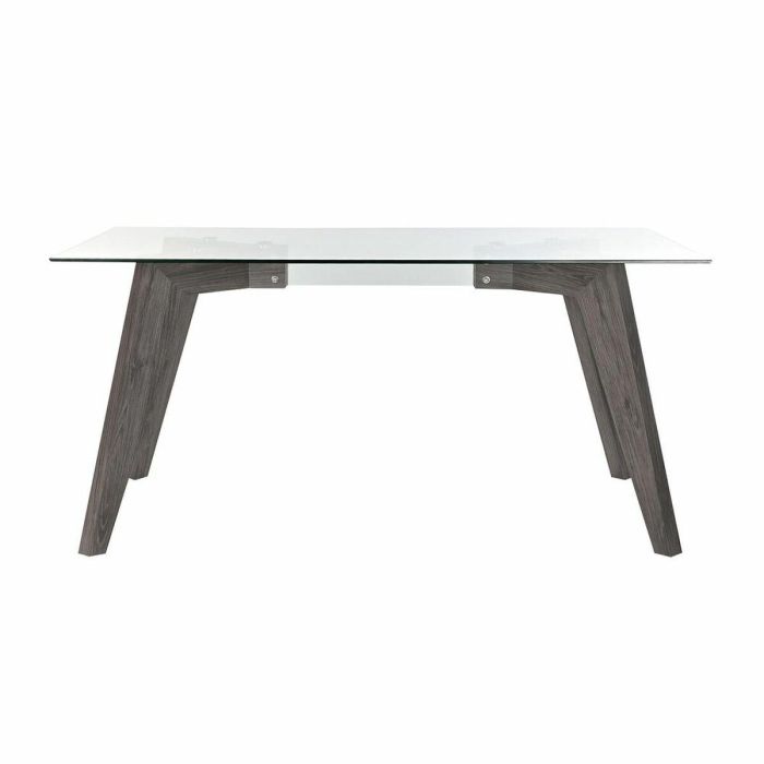 Mesa de Comedor DKD Home Decor Cristal Gris Transparente Madera MDF (160 x 90 x 75 cm) 2 Mesa de Comedor DKD Home Decor Cristal Gris Transparente Madera MDF (160 x 90 x 75 cm) 2