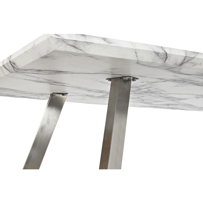 DKD Home Decor Mesa Comedor Moderna Blanca de MDF y Acero 160x90x76 cm 2 DKD Home Decor Mesa Comedor Moderna Blanca de MDF y Acero 160x90x76 cm 2