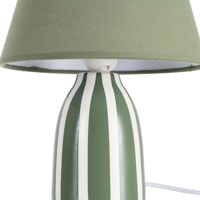 Lámpara Mesa Verde Cerámica-Tejido 22 X 22 X 30 cm