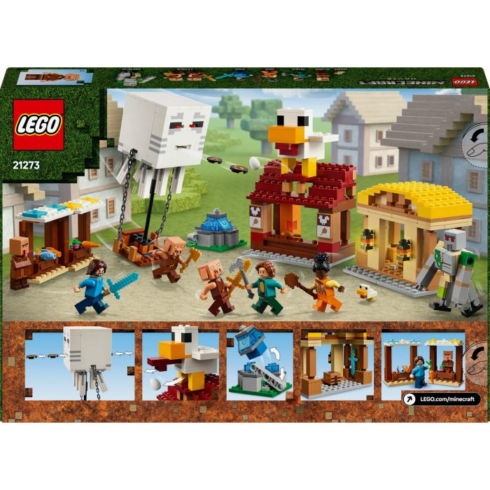 LEGO 21273 Minecraft Set de Construcción Ataque a la Aldea del Globo de Ghast con Steve, Piglins y Gólem +10 años 8