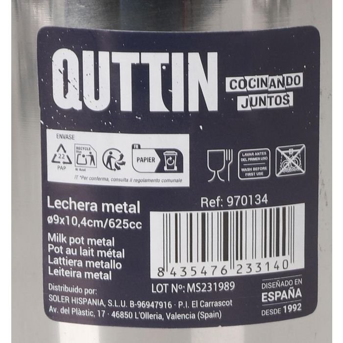 Lechera de metal Quttin 625 cc (12 Unidades) 4 Lechera de metal Quttin 625 cc (12 Unidades) 4