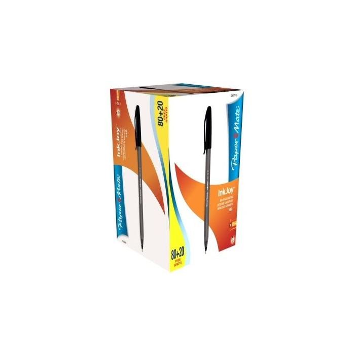 Paper Mate Bolígrafo Inkjoy 100 Cap Triangular Negro Caja 100 Ud