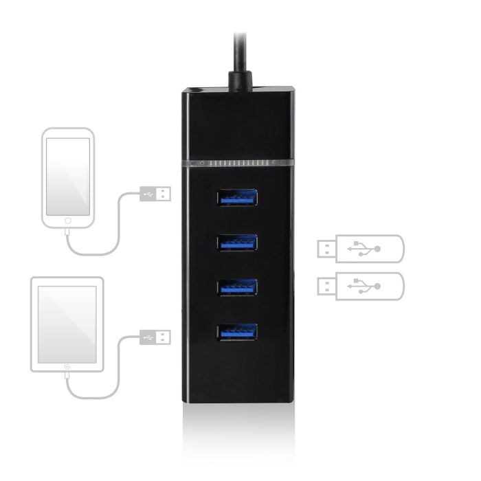 Ewent Hub USB 3.2 Gen1 Tipo-C a 4 Puertos USB-A EW1137 - Compatible con USB 2.0 y 3.0, Plug & Play 3