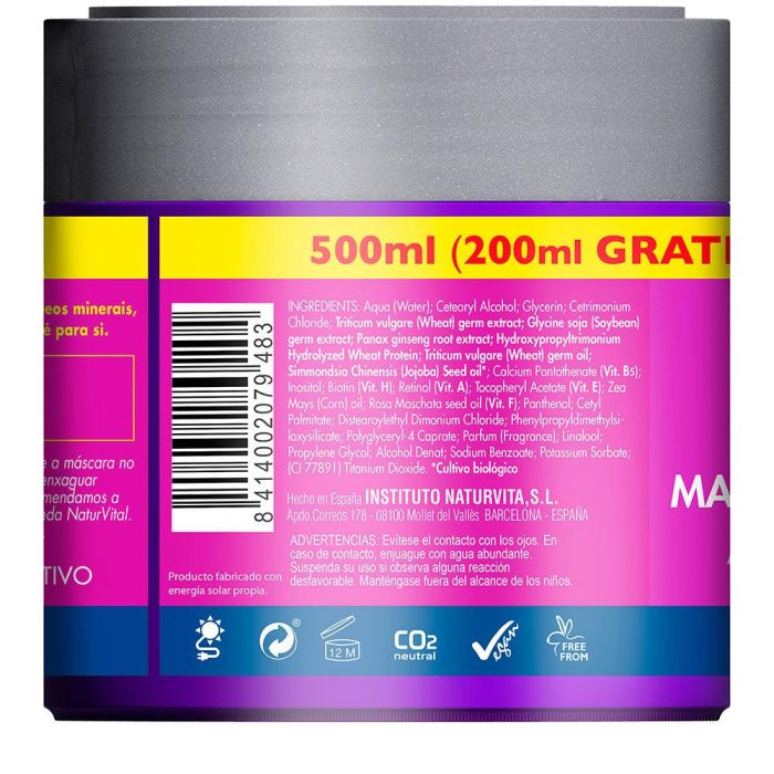Natur Vital Mascarilla Anticaída Tratamiento Capilar Antirotura Hidratante Nutritiva 500 ml Natur Vital Mascarilla Anticaída Tratamiento Capilar Antirotura Hidratante Nutritiva 500 ml