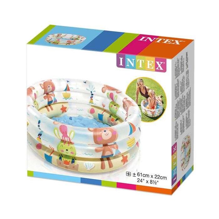 Piscina hinchable 3 aros animales con suelo hinchable (capacidad 28 litros)(1-3 años) 61x22 cm 1 Piscina hinchable 3 aros animales con suelo hinchable (capacidad 28 litros)(1-3 años) 61x22 cm 1