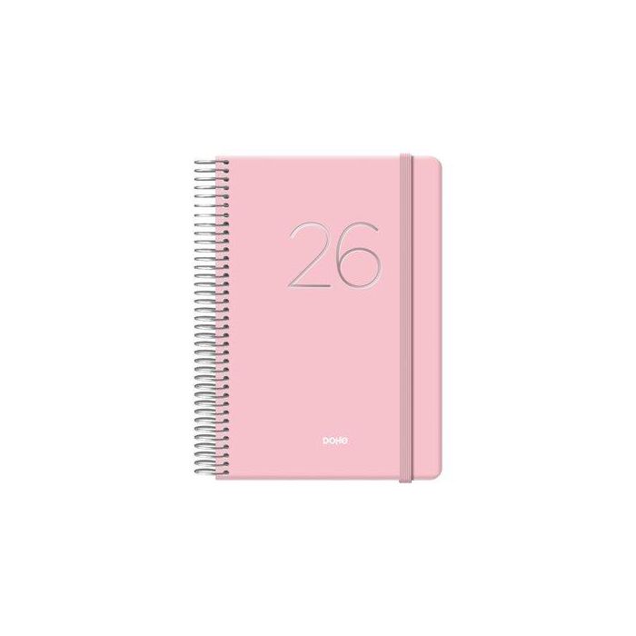 Agenda Anual (2026) Dohe Gloss Espiral Tapa Extra Con Goma 125X180 D/P Rosa