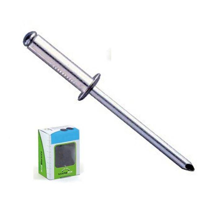Marefix Remache de Aluminio Cabeza Alomada Cincado Largo 24mm para Chapa Ø 4.8mm