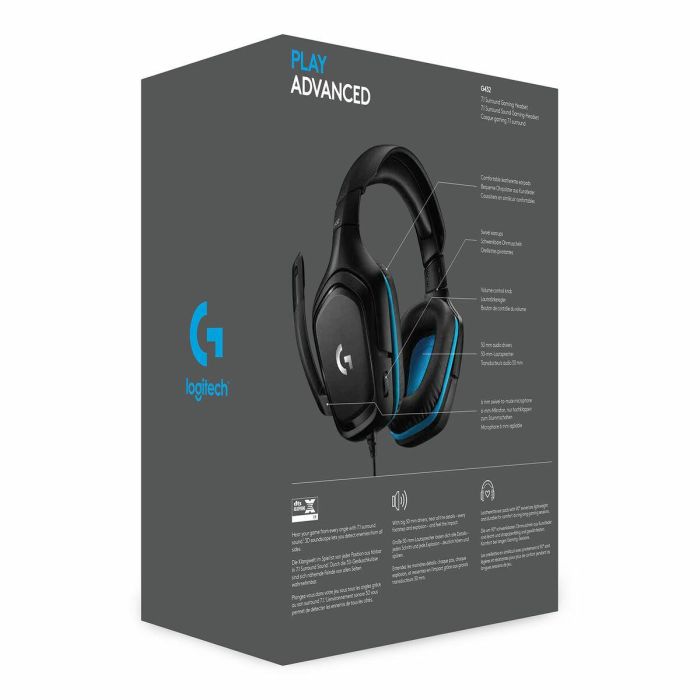 Auriculares con Micrófono Gaming Logitech 981-000770 Azul Negro 38